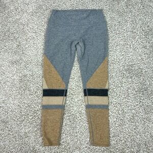 Alo Yoga Pants Womens Large Gray‎ Colorblock Ankle Leggings Yoga Gym Sport